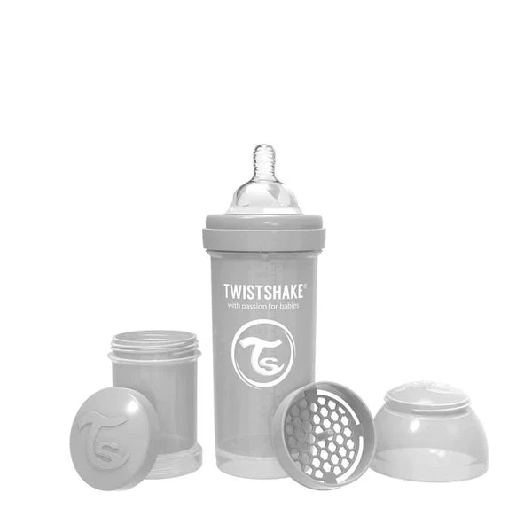 Mamadera Twistshake Anti-Cólico 260ml Gris Pastel