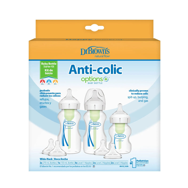 Kit inicio mamaderas Boca ancha anticolico, Dr.Brown&