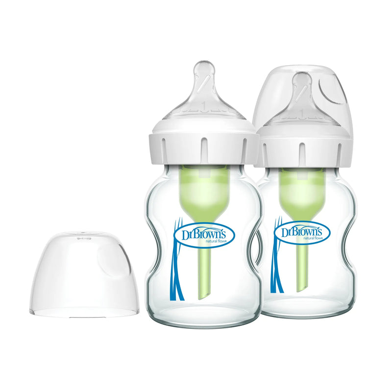 Pack 2 Mamaderas Anticólico Boca Ancha Vidrio 150ml, Dr.Brown&