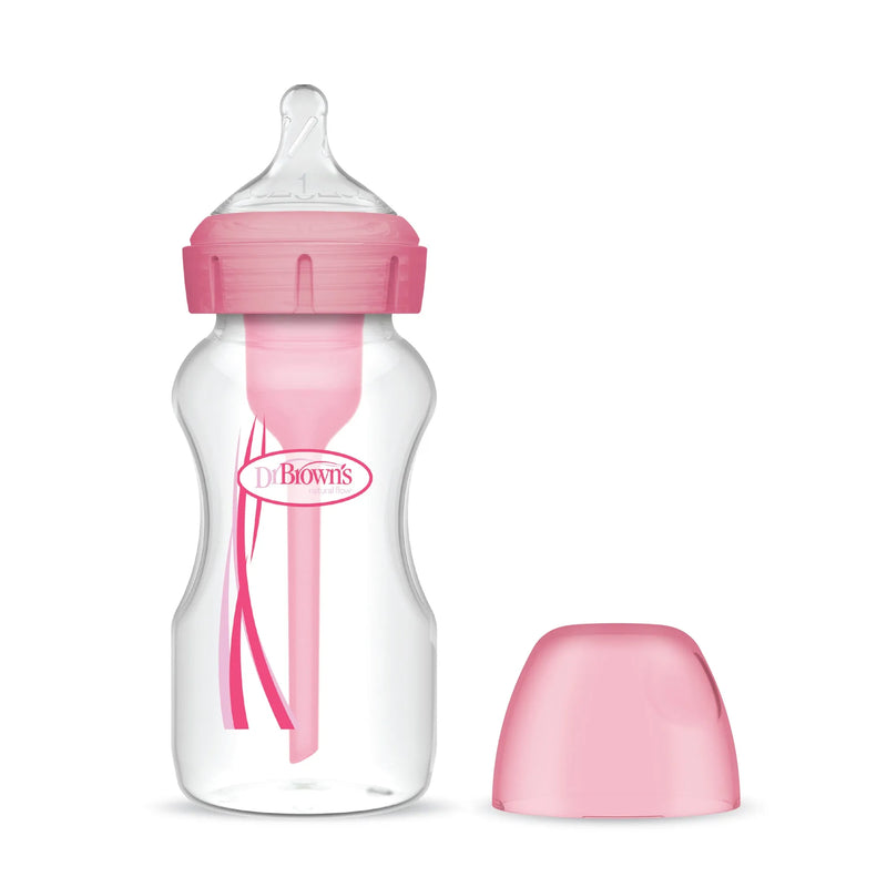 Mamadera Anticólico Boca Ancha 270ml Rosado, Dr.Brown&