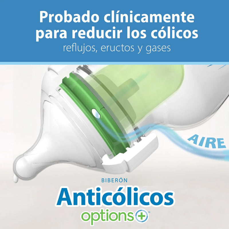 Pack 3 Mamaderas Anticólico Boca Ancha 270ml, Dr.Brown&