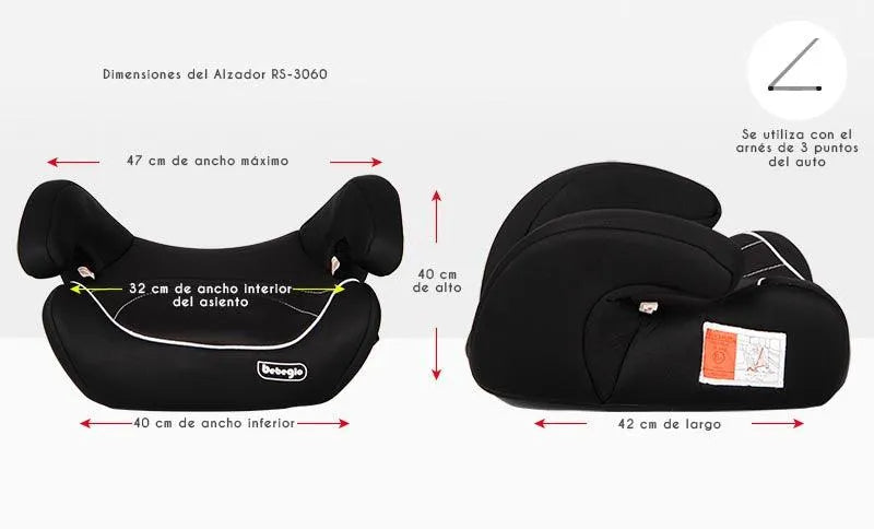 Alzador Negro Rs-3060-4, Bebeglo - KIDSCLUB Tienda ONLINE
