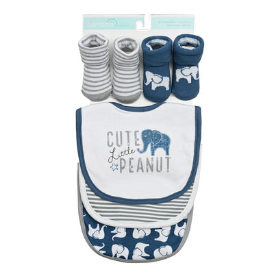 Baberos Y Calcetines Celeste Elefante Niño - KIDSCLUB Tienda ONLINE