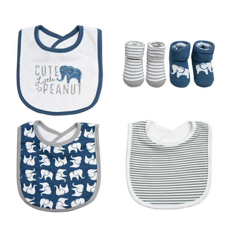 Baberos Y Calcetines Celeste Elefante Niño - KIDSCLUB Tienda ONLINE