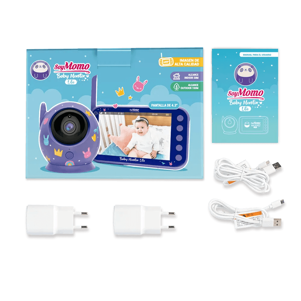 Baby Monitor Lite Morado - Pantalla 4,3, SoyMomo - Kidsclub