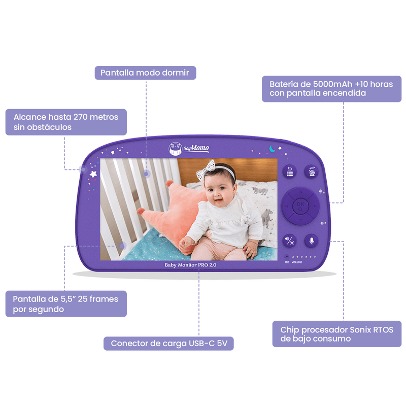 Baby Monitor Pro 2.0, SoyMomo - KIDSCLUB Tienda ONLINE