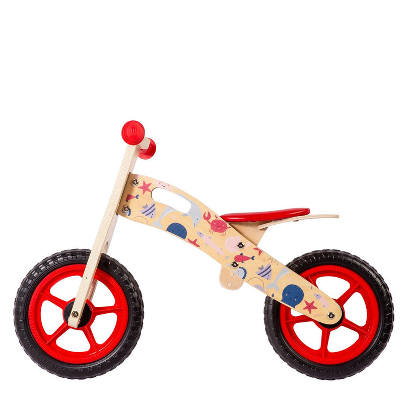 Balance Bike Bicicleta de Equilibrio Madera Océano Rojo, Bebesit - KIDSCLUB Tienda ONLINE