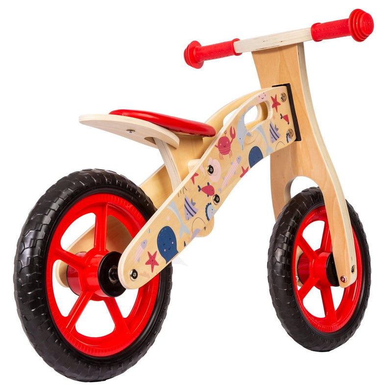 Balance Bike Bicicleta de Equilibrio Madera Océano Rojo, Bebesit - KIDSCLUB Tienda ONLINE