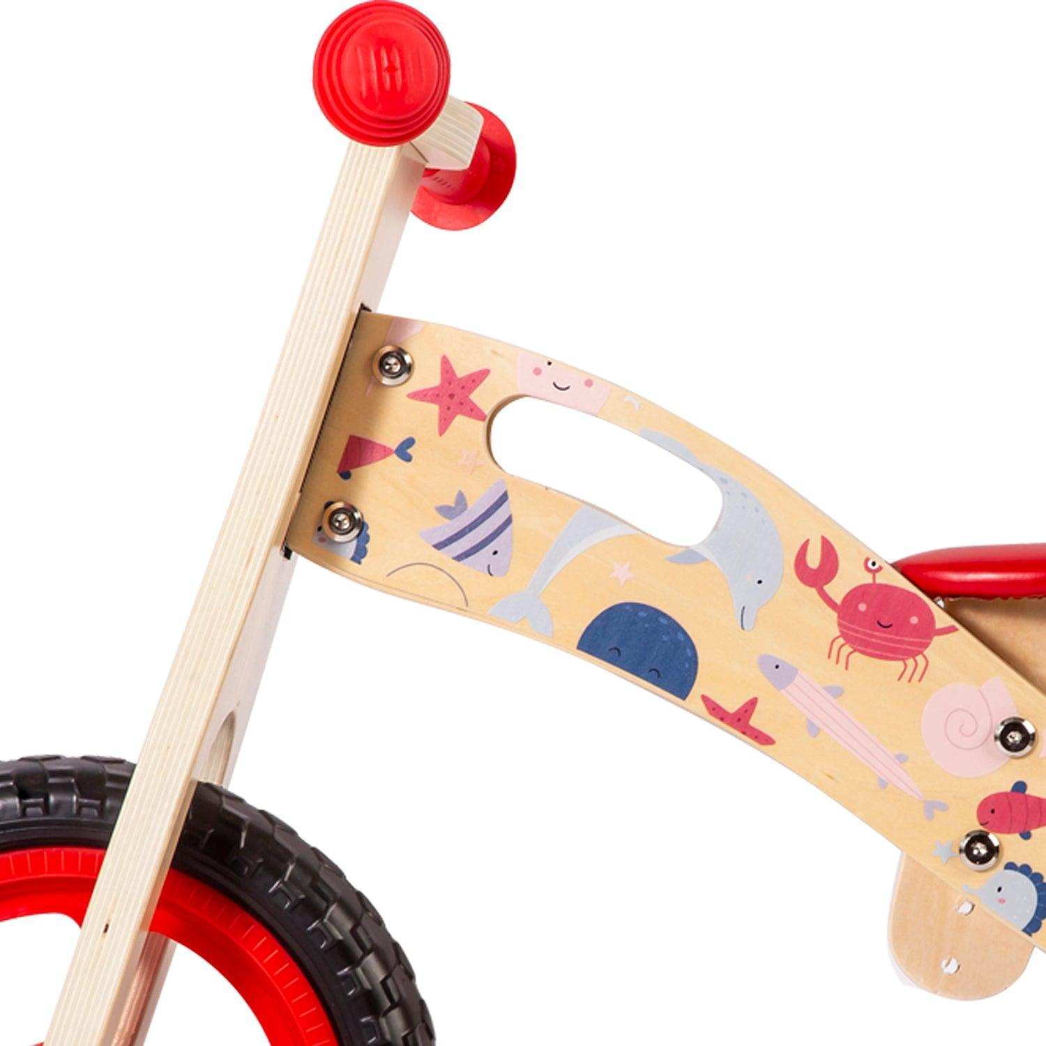 Balance Bike Bicicleta de Equilibrio Madera Océano Rojo, Bebesit - KIDSCLUB Tienda ONLINE