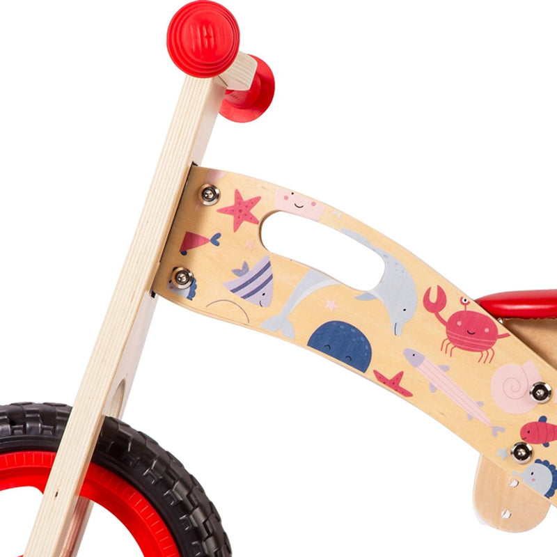 Balance Bike Bicicleta de Equilibrio Madera Océano Rojo, Bebesit - KIDSCLUB Tienda ONLINE