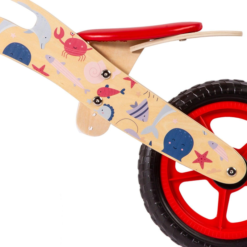 Balance Bike Bicicleta de Equilibrio Madera Océano Rojo, Bebesit - KIDSCLUB Tienda ONLINE