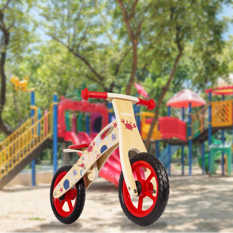 Balance Bike Bicicleta de Equilibrio Madera Océano Rojo, Bebesit - KIDSCLUB Tienda ONLINE