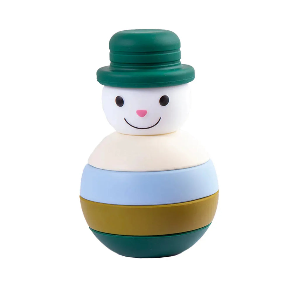 Juguete Muñeco Nieve Montessori Silicona Verde, Bebesit