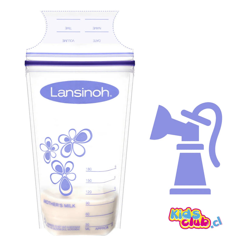 Bolsa almacenamiento leche materna 50 U. LANSINOH 180 ml. - KIDSCLUB Tienda ONLINE