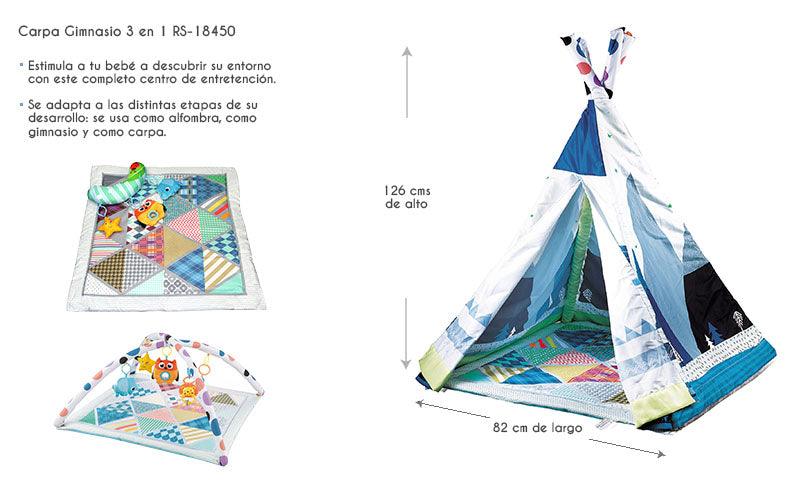 Carpa gimnasio 3 En 1 Azul RS-18450, Bebeglo - KIDSCLUB Tienda ONLINE