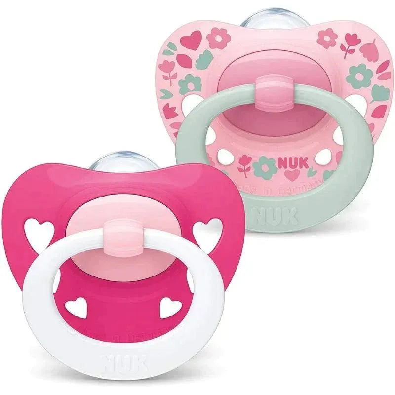 Chupete 2 unidades NUK Silicona Signature Rosa - Azul ETAPA 3 (18- 36 meses) - KIDSCLUB Tienda ONLINE