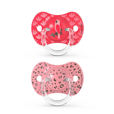 Chupete tetina fisiologica silicona Sx Pro +18m Print Rosa, Suavinex - KIDSCLUB Tienda ONLINE