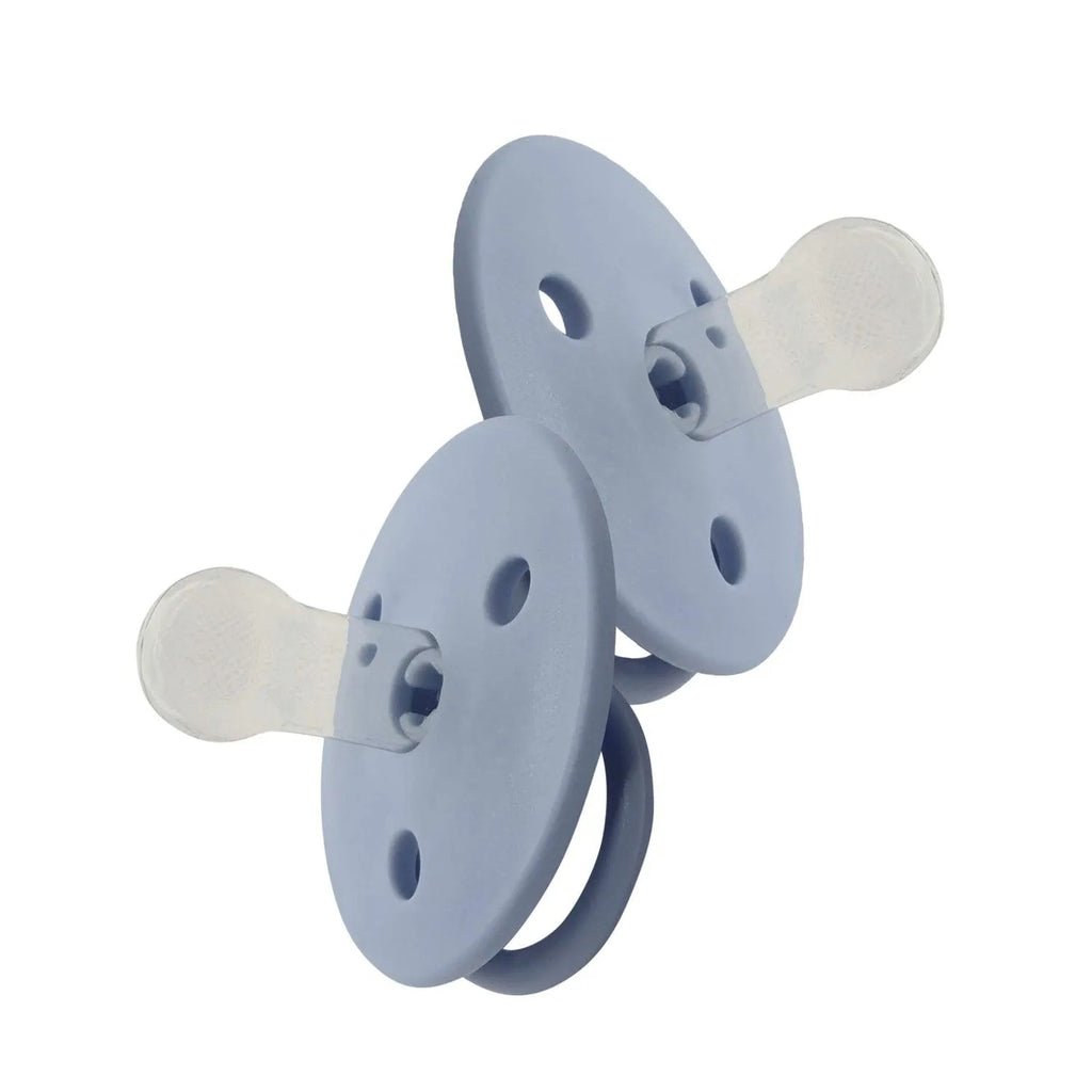Chupetes Redondos Azul Silicona 0m+ 2 Uns, Mininor