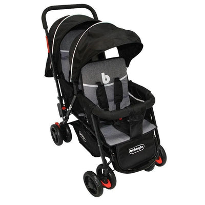 Coche Doble Duo Pix Negro/Gris RS-13300-4, Bebeglo - KIDSCLUB Tienda ONLINE