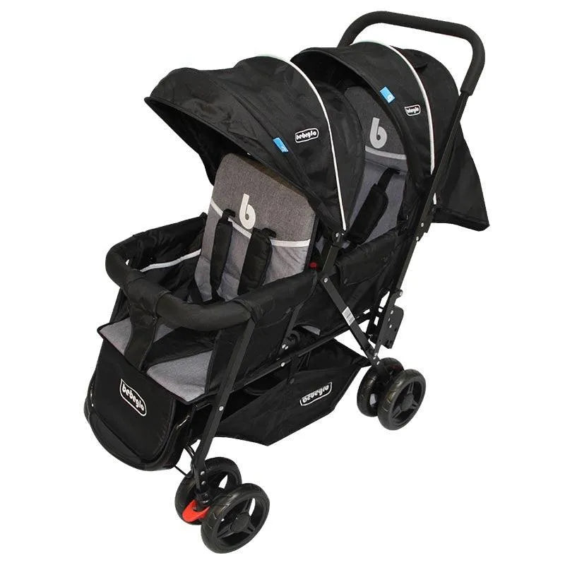 Coche Doble Duo Pix Negro/Gris RS-13300-4, Bebeglo - KIDSCLUB Tienda ONLINE