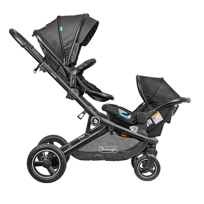 Coche doble travel system dueto negro RS-13320-2, Bebeglo - KIDSCLUB Tienda ONLINE