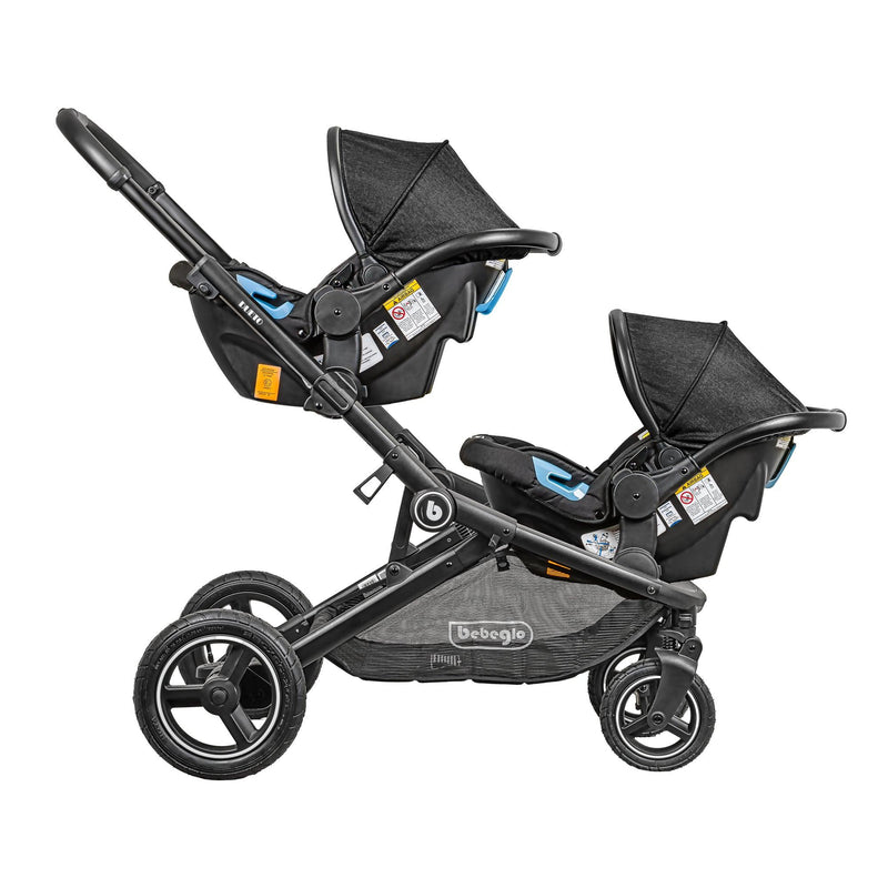 Coche doble travel system dueto negro RS-13320-2, Bebeglo - KIDSCLUB Tienda ONLINE