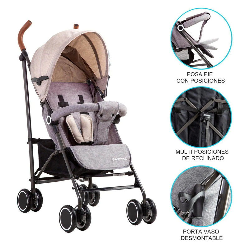 Coche Paragua Clap Melange Beige, Bebesit - Kidsclub