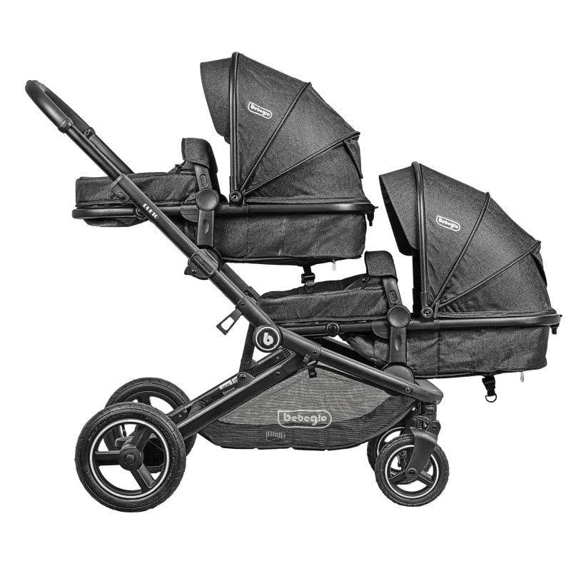 Coche Paseo Doble Dueto RS-13310-2 Negro, Bebeglo - KIDSCLUB Tienda ONLINE