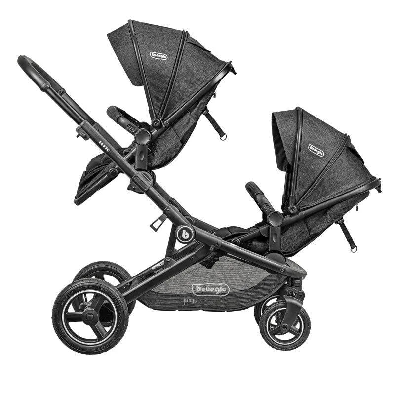 Coche Paseo Doble Dueto RS-13310-2 Negro, Bebeglo - KIDSCLUB Tienda ONLINE