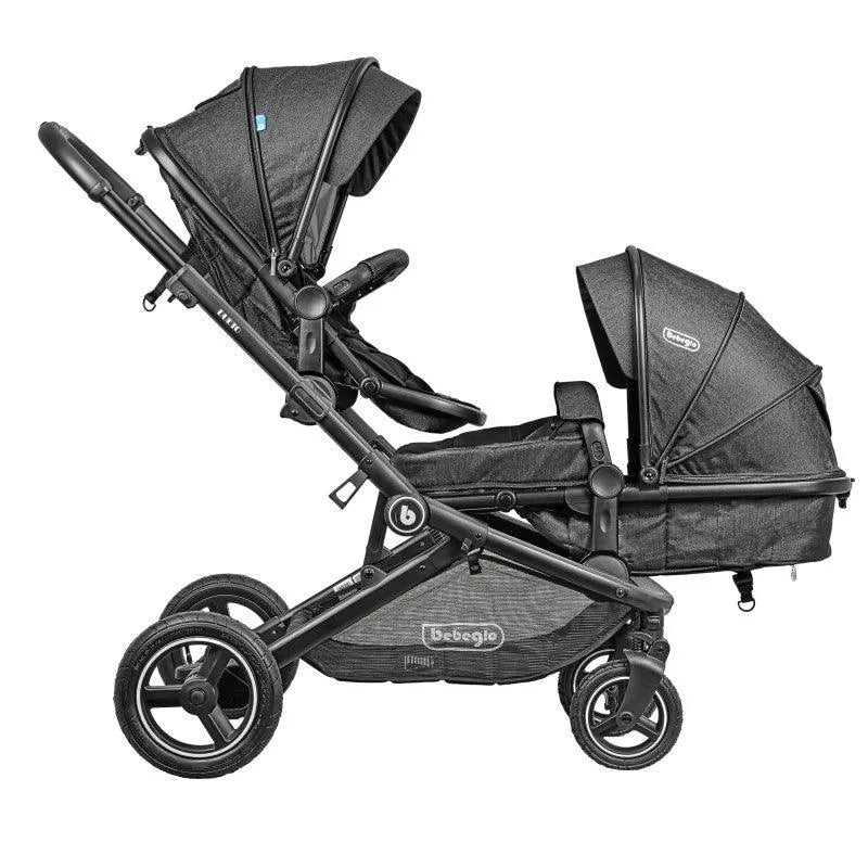 Coche Paseo Doble Dueto RS-13310-2 Negro, Bebeglo - KIDSCLUB Tienda ONLINE