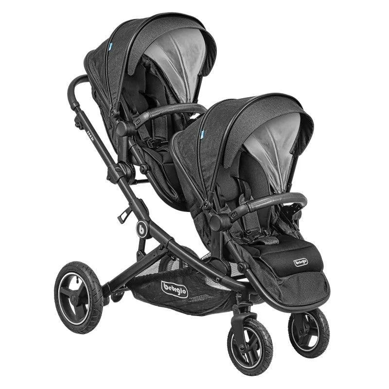 Coche Paseo Doble Dueto RS-13310-2 Negro, Bebeglo - KIDSCLUB Tienda ONLINE