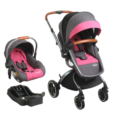 Coche Travel System Deluxe 360° Rosado - KIDSCLUB Tienda ONLINE