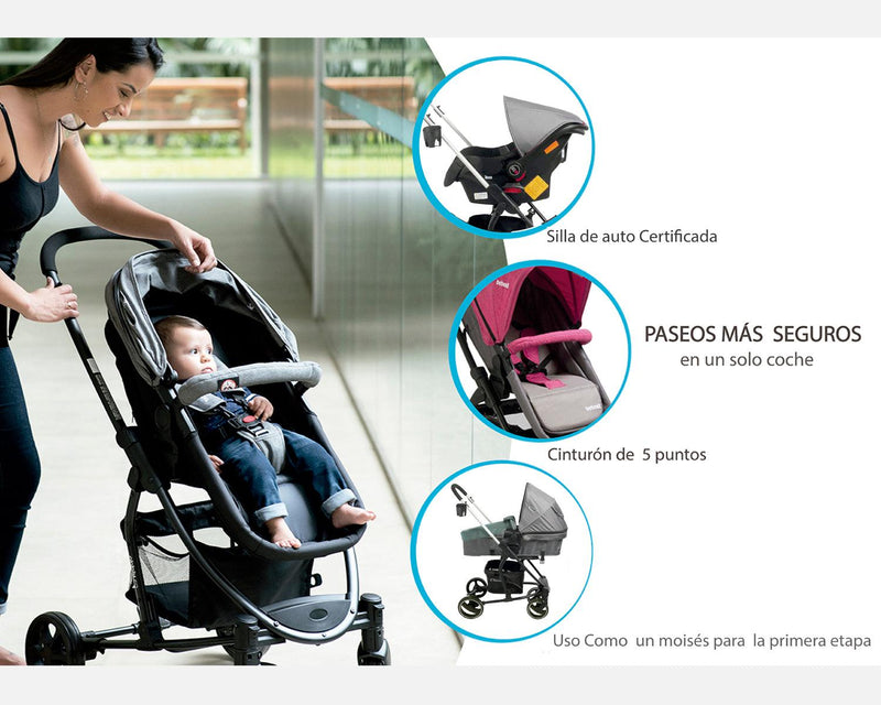 Coche Travel System Fénix Rosa - KIDSCLUB Tienda ONLINE