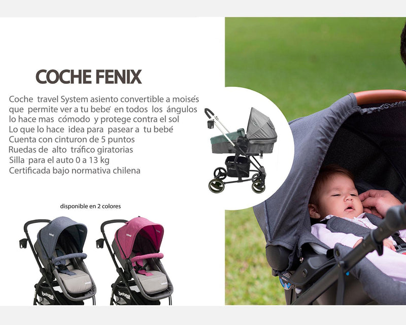 Coche Travel System Fénix Rosa - KIDSCLUB Tienda ONLINE
