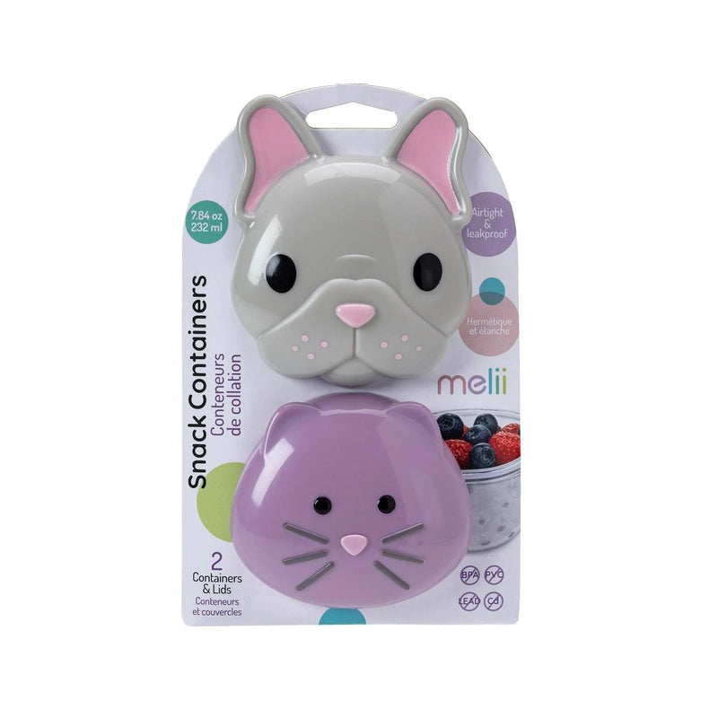 Contenedores de Snack Bulldog y Gato, Melii - KIDSCLUB Tienda ONLINE