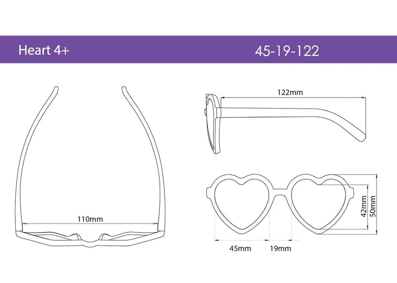 Lentes de sol Corazones talla 4+ Rojo, Real Shades - KIDSCLUB Tienda ONLINE