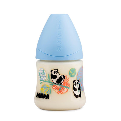 Mamadera anatomica latex 150 ml 0-6M Panda Azul, Suavinex - KIDSCLUB Tienda ONLINE