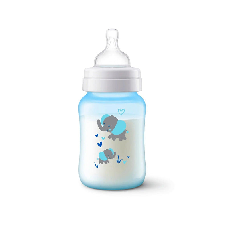 Mamadera Anticolic Avent +3Ml Celeste Elefante 260ml - KIDSCLUB Tienda ONLINE