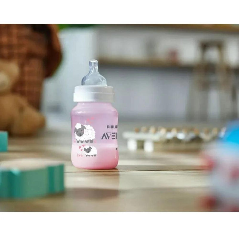 Mamadera Anticolic Avent +3Ml Rosa Oveja 260ml - KIDSCLUB Tienda ONLINE