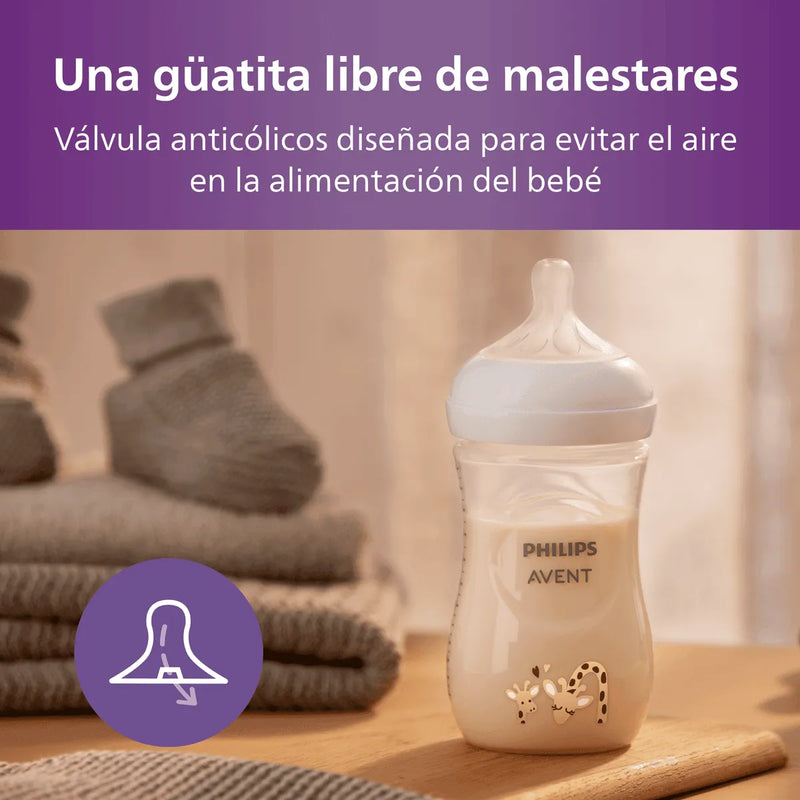 Mamadera Natural Response 260ml Diseño SCY903/66, Avent - KIDSCLUB Tienda ONLINE