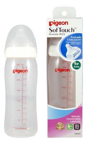 MAMADERA PIGEON SOFT TOUCH BOCA ANCHA 330 ml. 6m+ (plástica) - KIDSCLUB Tienda ONLINE