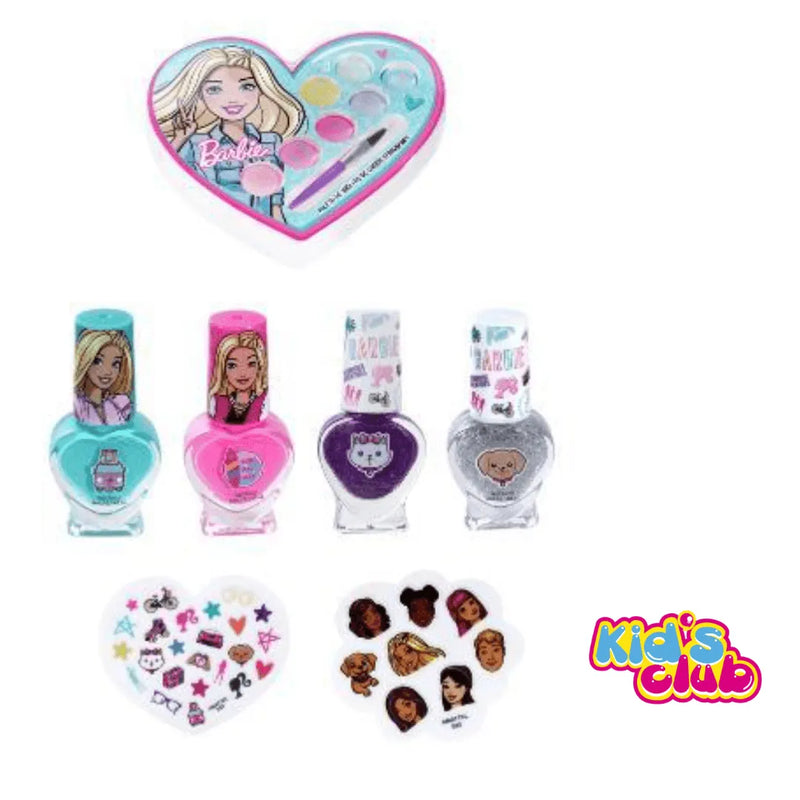 MOCHILA MAQUILLAJE BARBIE GELATTI 4 ESMALTES, BRILLO Y STICKERS - KIDSCLUB Tienda ONLINE