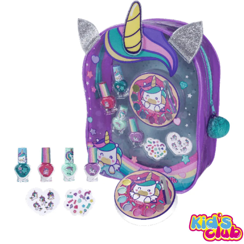 MOCHILA MAQUILLAJE UNICORNIO GELATTI ESMALTES, BRILLO Y STICKERS - KIDSCLUB Tienda ONLINE