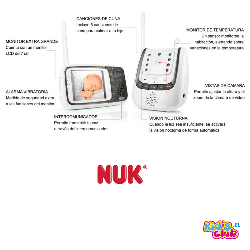 Monitor NUK para Bebés ECO CONTROL + VIDEO - KIDSCLUB Tienda ONLINE