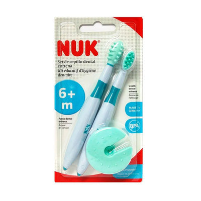 NUK SET ENTRENAMIENTO CEPILLOS DE DIENTES 6m+ (2 Unidades) - KIDSCLUB Tienda ONLINE