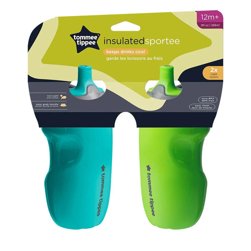 Pack 2 vasos térmicos Sportee verde calipso, Tommee Tippee - KIDSCLUB Tienda ONLINE