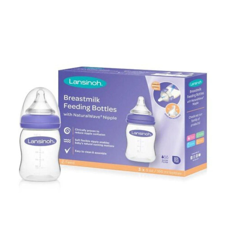 PACK 3 MAMADERAS LANSINOH 160 ML. FLUJO LENTO - KIDSCLUB Tienda ONLINE