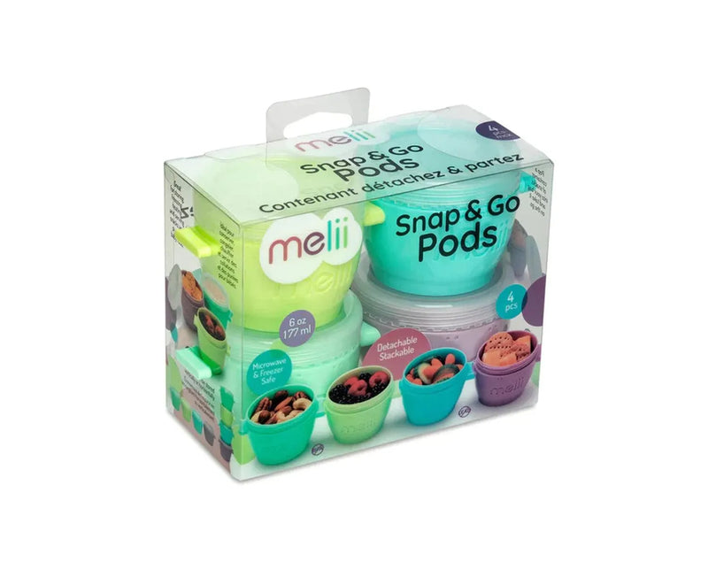 Pack 4 contenedores Snap & Go 177 ML, Melii - KIDSCLUB Tienda ONLINE