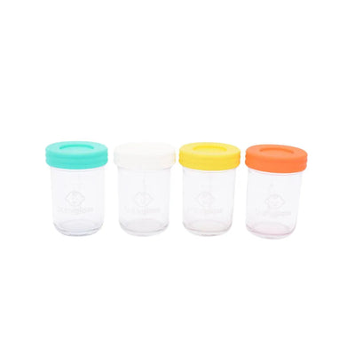 Set 4 contenedores 240 ml + lápiz marcador, Babyglass - KIDSCLUB Tienda ONLINE
