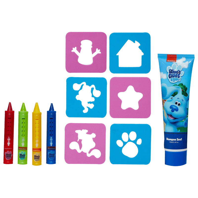 Set de Baño Pistas de blue - Shampoo 3 en 1 + Juego de Crayones, Gelatti - KIDSCLUB Tienda ONLINE